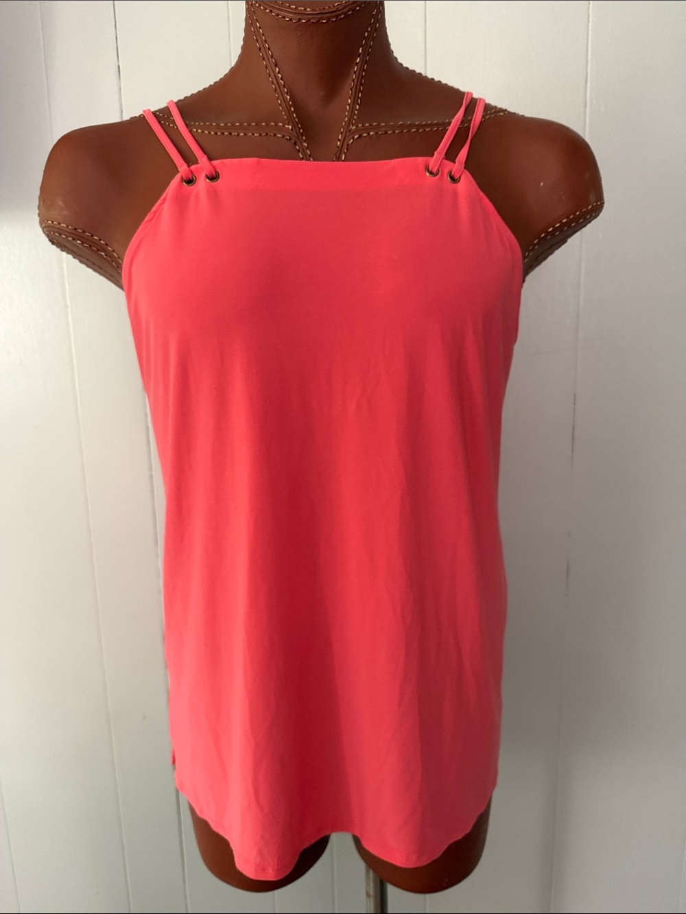 White House Black Market Coral Double-Strap Camisole